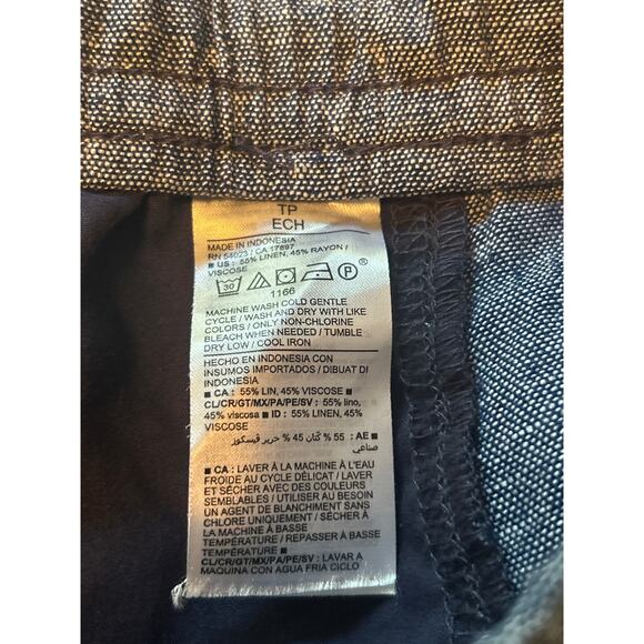 NWOT Old Navy Women's Blue Linen Blend Shorts Cuffs Drawstring Size XS - Picture 4 of 5